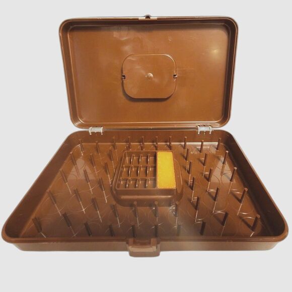 Wilson Wil-hold Other - Vintage Plastic Thread Bobbin Spool Holder Sewing Box -B1 Wilson Wil-hold Brown